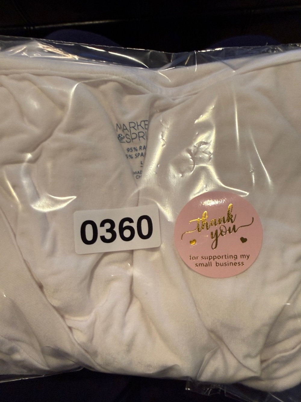 Market & Spruce Classic V-Neck Short Sleeve Tee in White - Picture 8 of 8